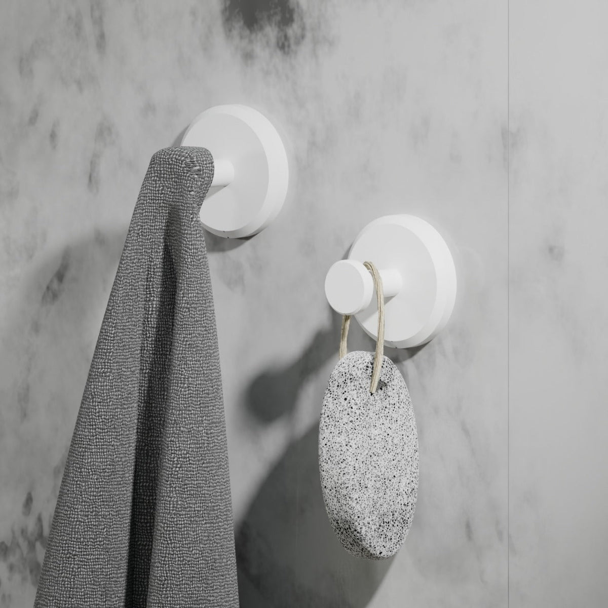 No-Drill Aesthetic Hooks White