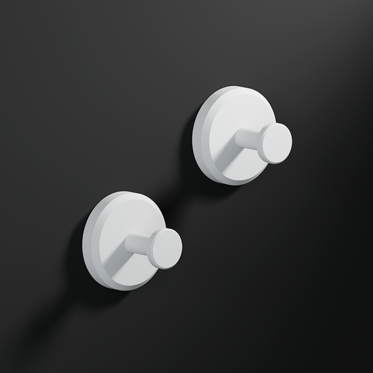 No-Drill Aesthetic Hooks White